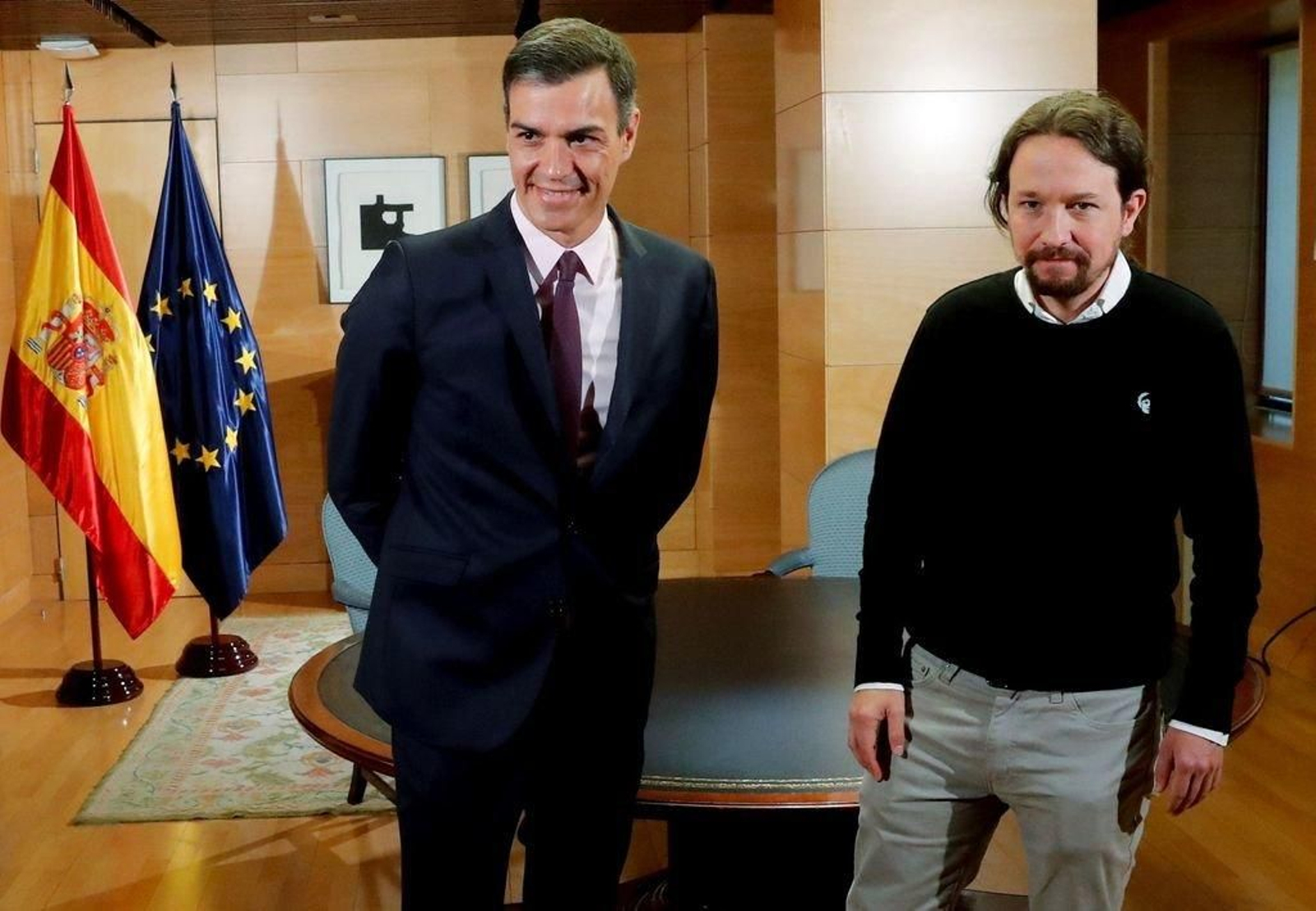 Sánchez e Iglesias, durante la reunión que mantuvieron en La Moncloa el pasado 18 de junio.