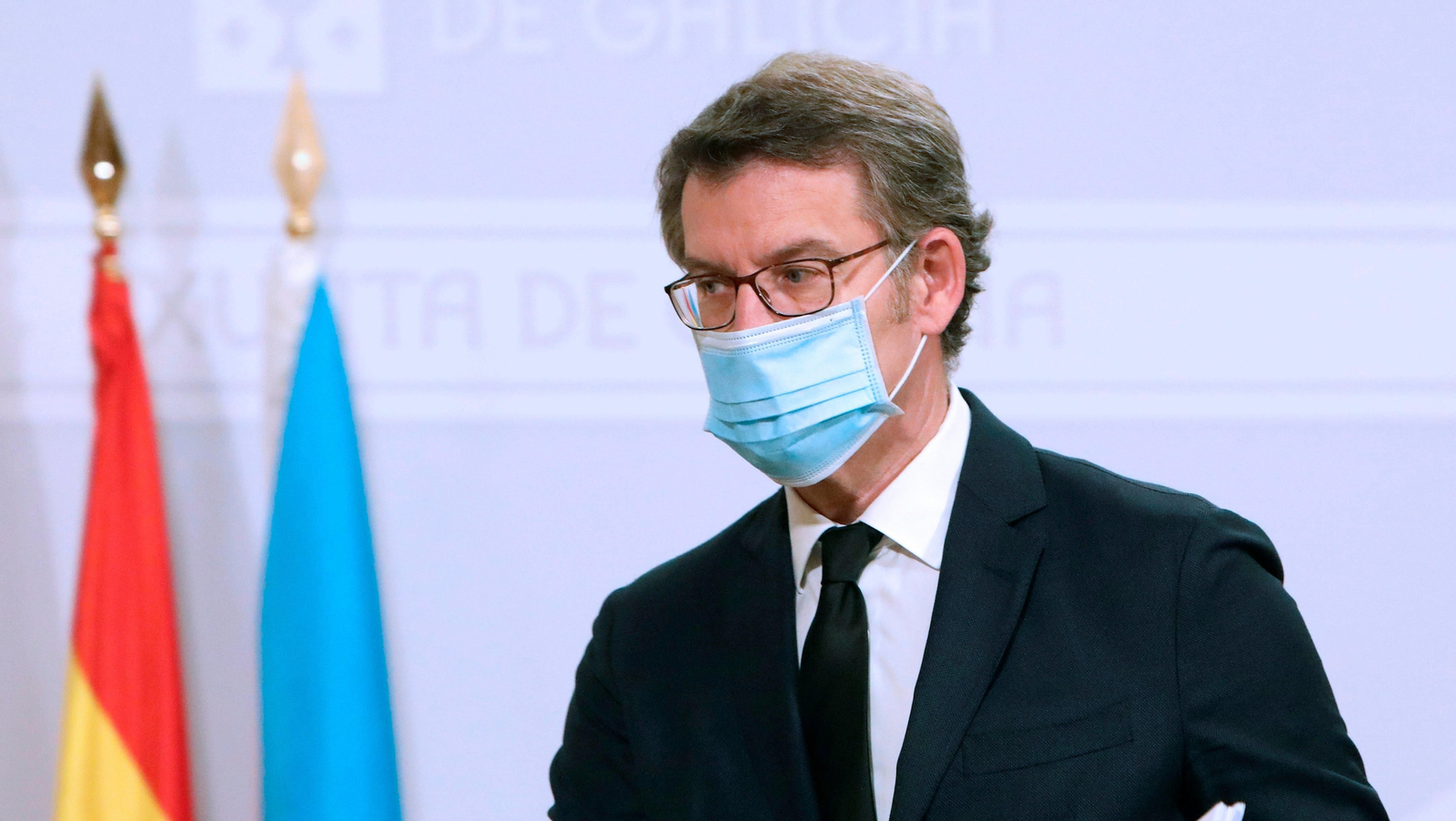 El presidente de la Xunta, tras la conferencia de prensa de ayer.