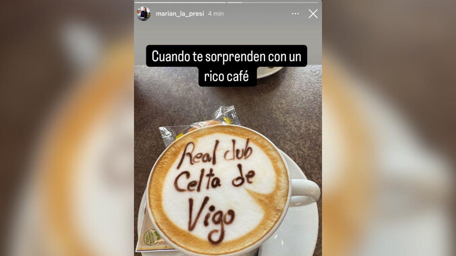 Un café para Marián Mouriño.
