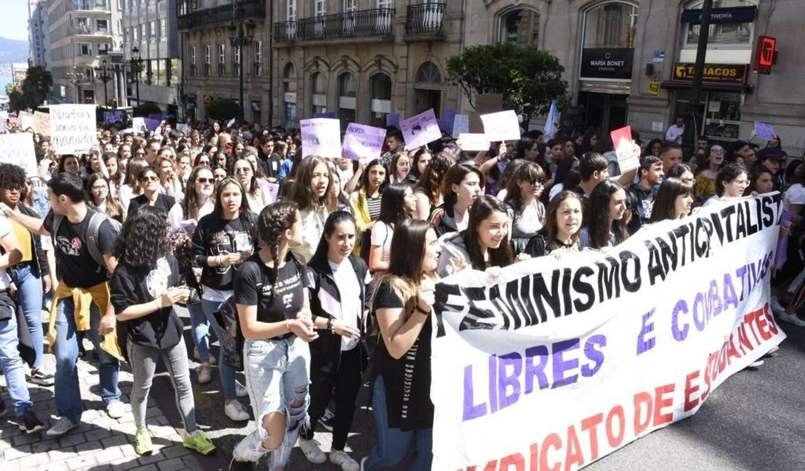 Manifestación en Vigo contra el crimen de 'La Manada', en 2018.