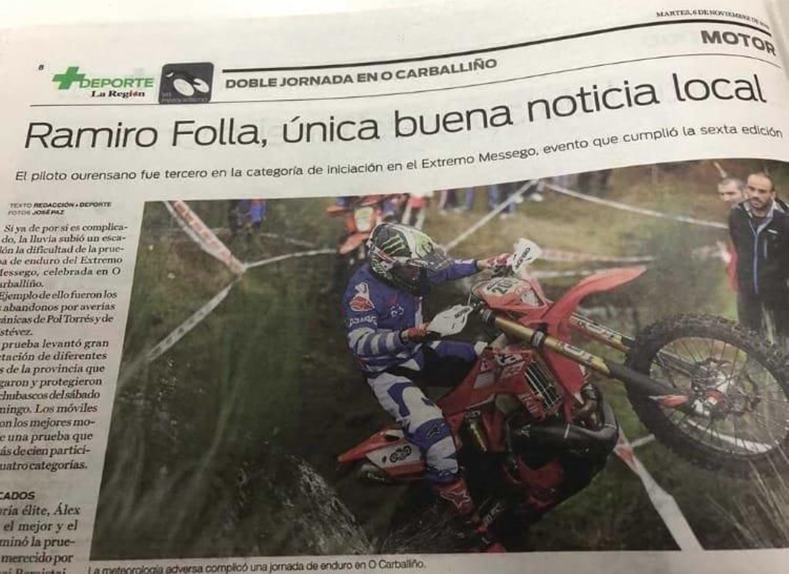 La página del +Deporte que se ha viralizado en internet.