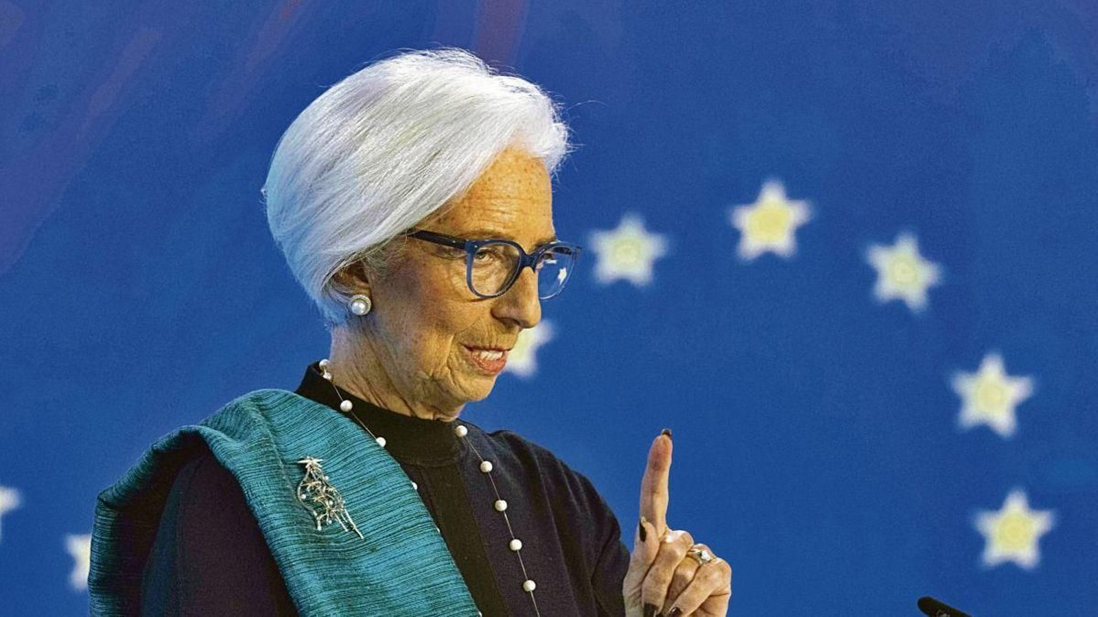 La presidenta del Banco Central Europeo (BCE), Christine Lagarde, durante declaraciones ante la prensa.