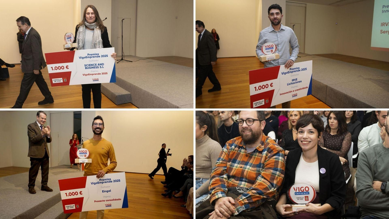 Los empresarios premiados por el programa Vigo Emprende.