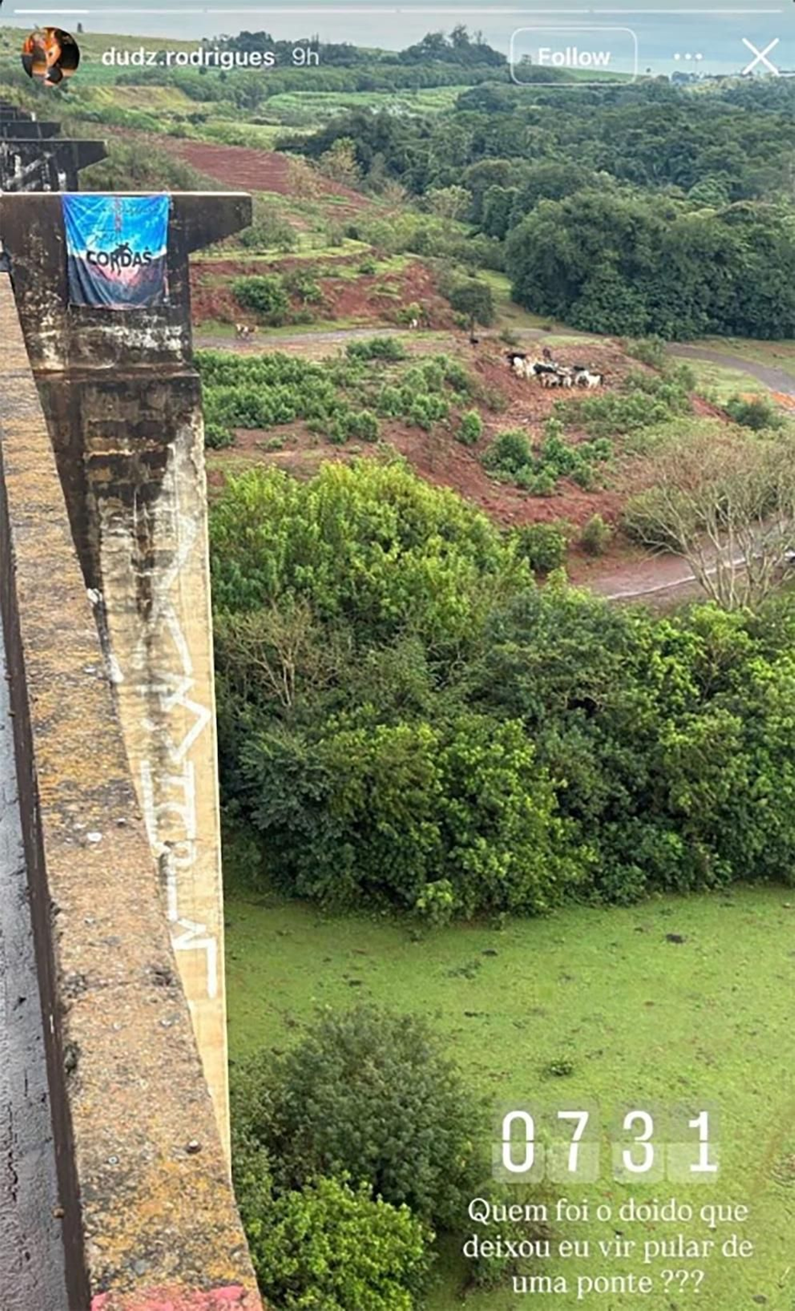 Publicación de la jóven brasileña fallecida minutos antes.