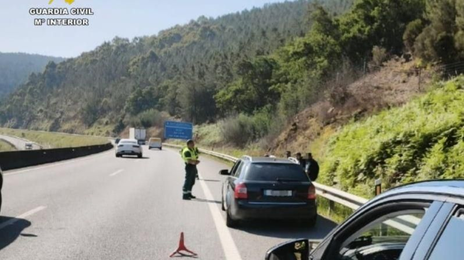 El vehículo portugués interceptado en Ribadavia tras darse a la fuga