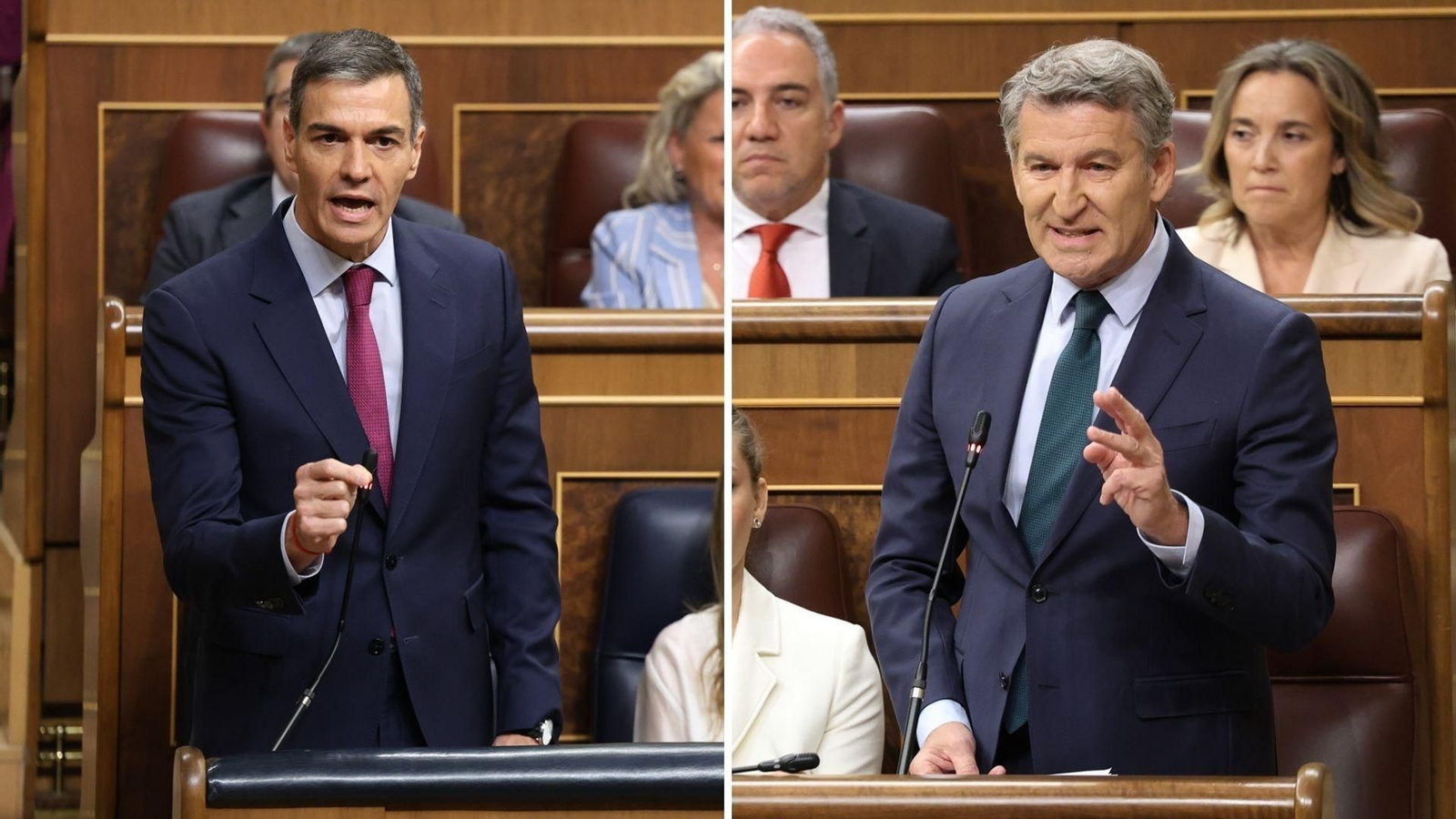 Sánchez y Feijóo se miden en el Congreso en plena imputación a Zapatero.