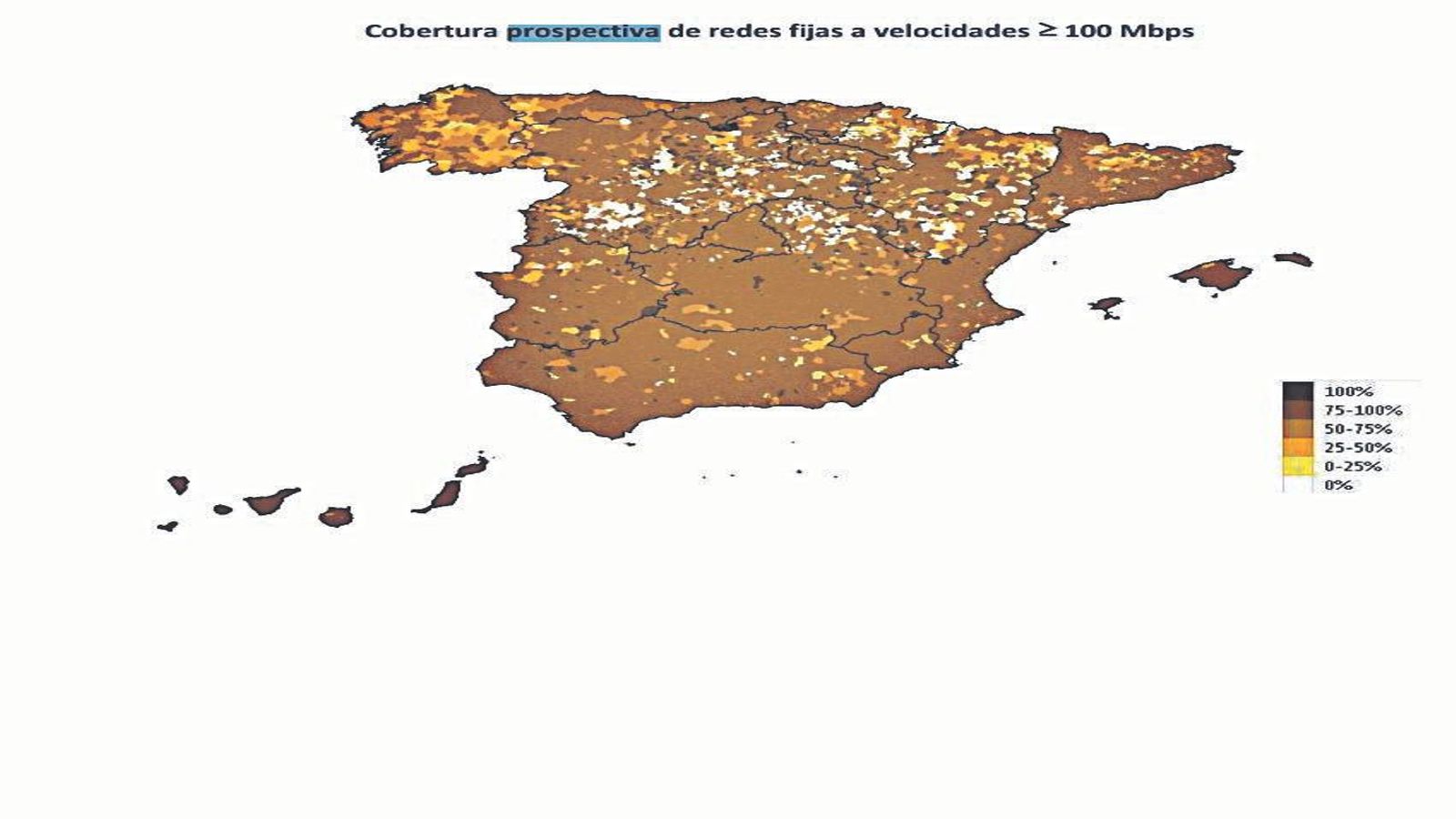 Porcentaje de hogares que tendrán acceso a más de 100 megas en 2023