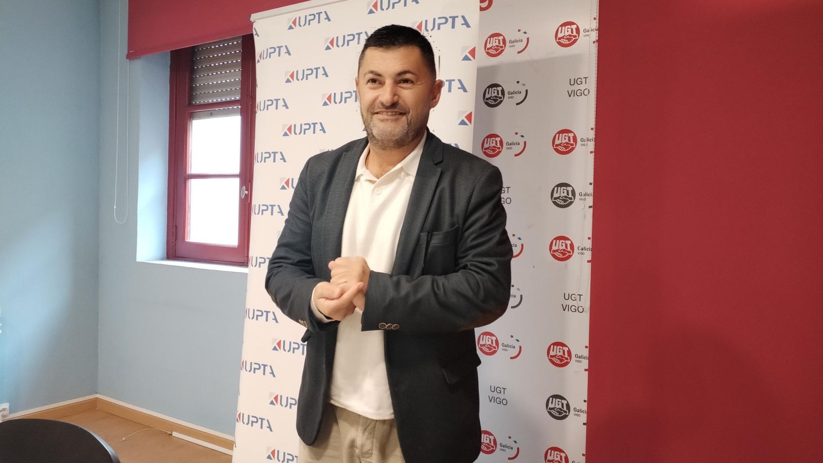 Eduardo Abad, presidente de Upta, ayer en rueda de prensa en Vigo.