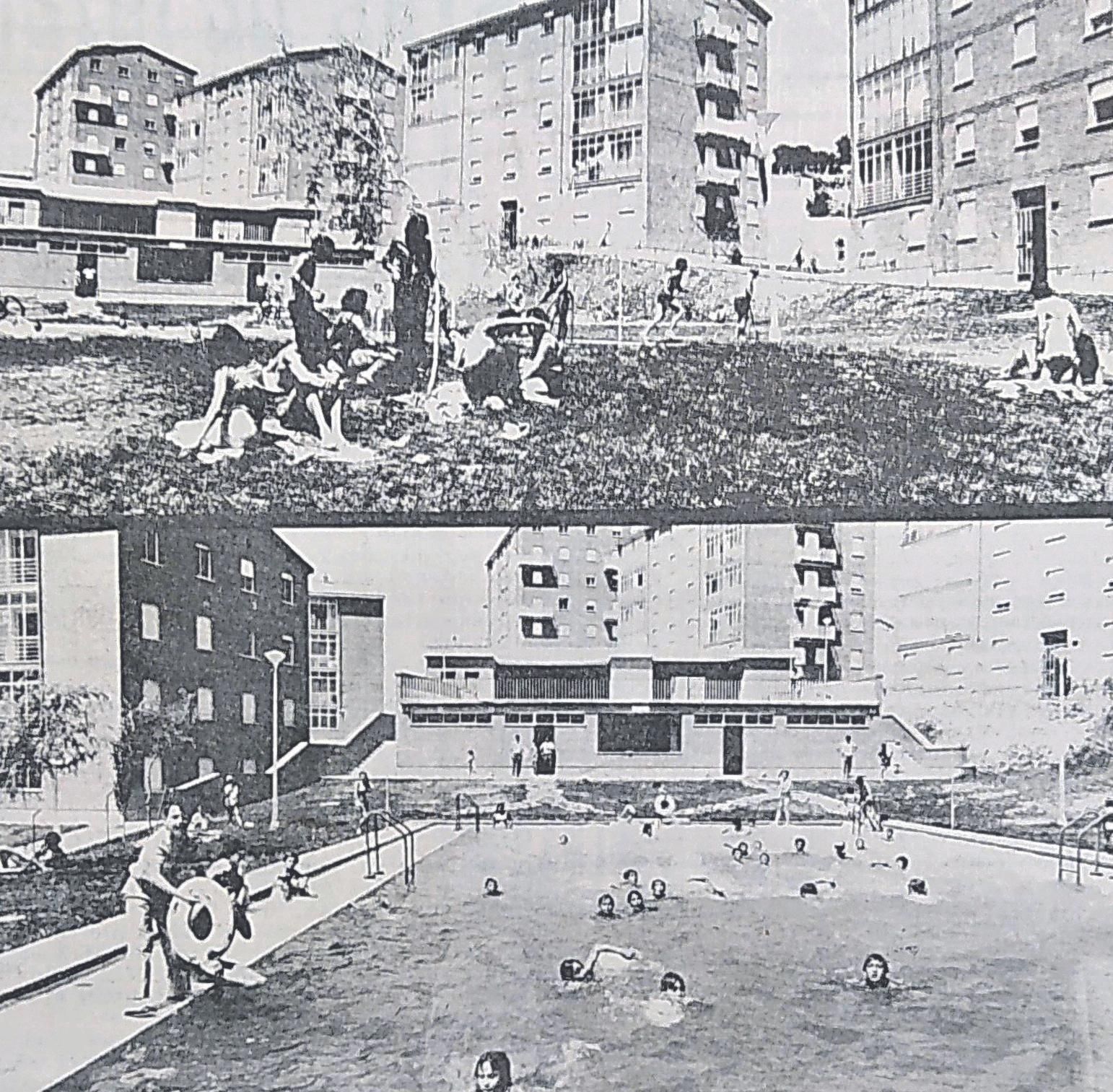 Aspecto de la zona verde y la piscina de Barrocanes. (Fotos: Reza)