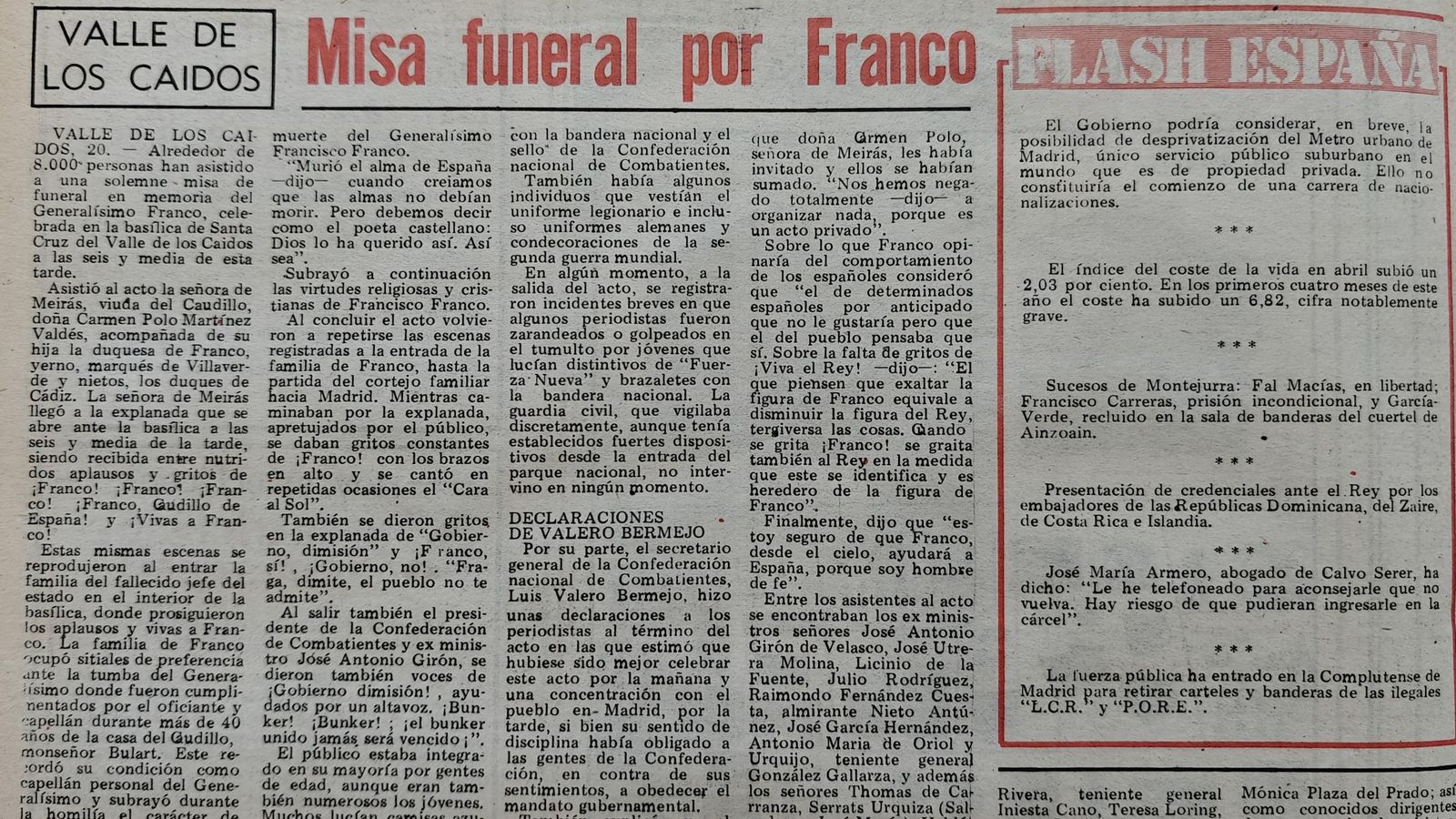 Misa funeral por Franco.