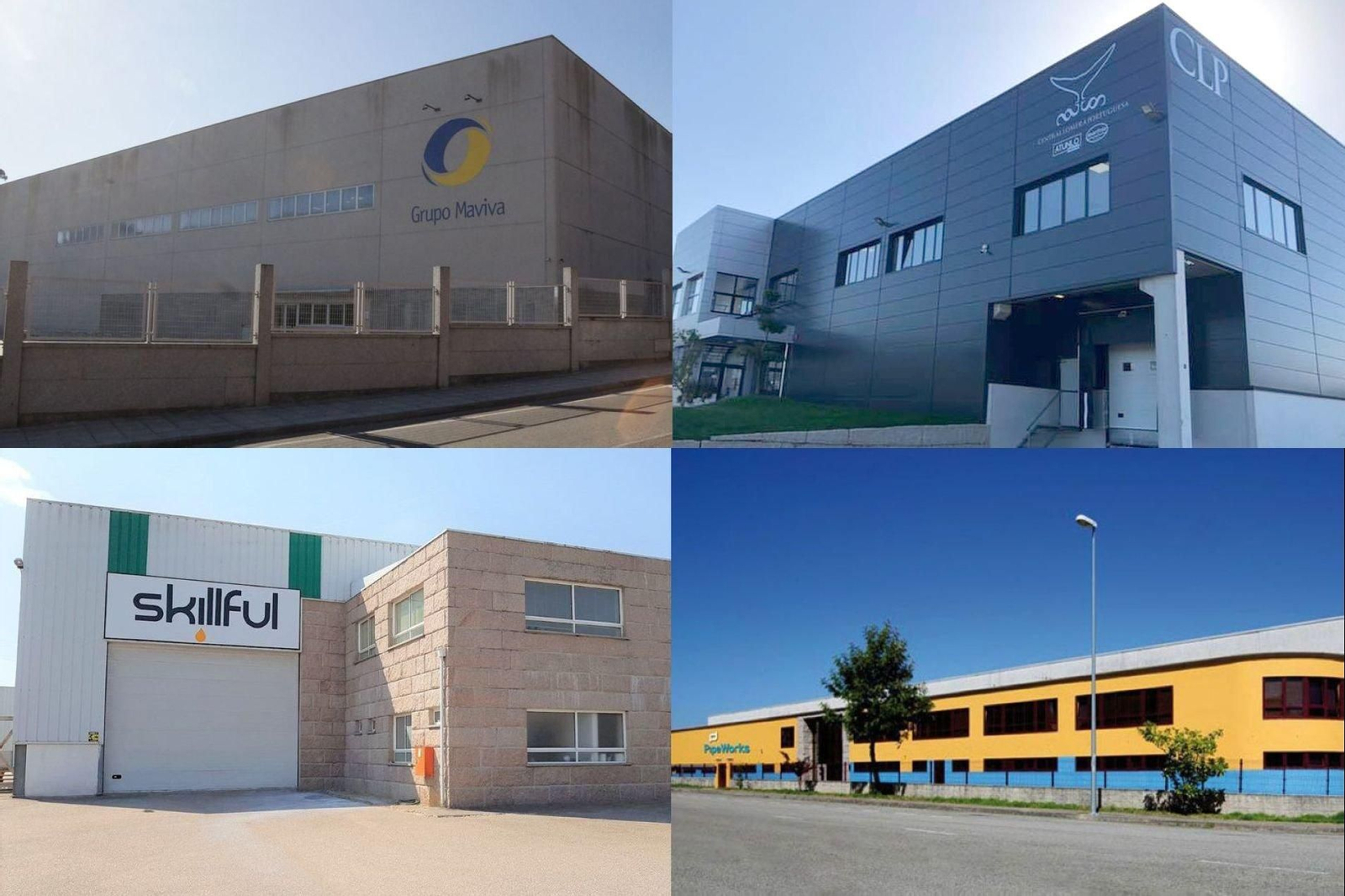 La viguesa Maviva se instaló en Mangualde. Atunlo y Marfrío crearon Central Lomera Portuguesa en Vila Nova de Cerveira. Skillful, del grupo Resinas Castro, está en Monçao y PipeWorks tiene dos naves en Valença.