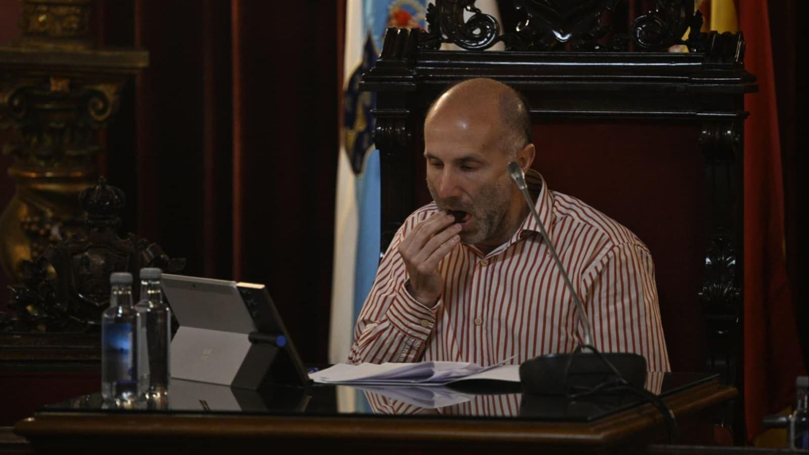 Jácome, durante el último pleno del Concello de Ourense