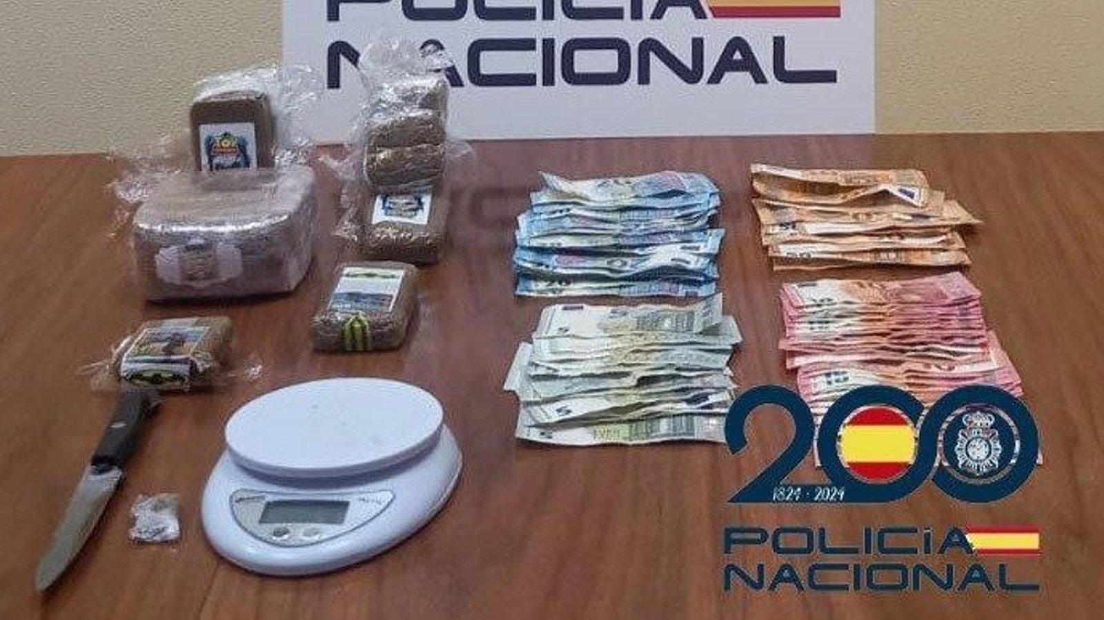 El material incautado por la Policía Nacional en esta intervención.