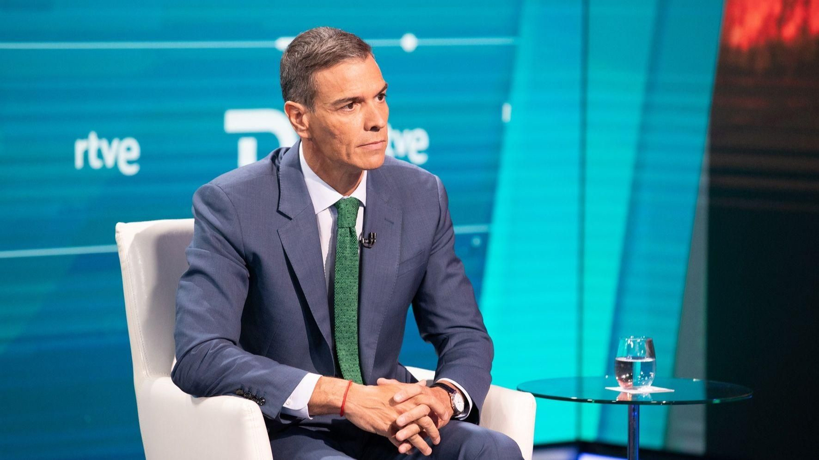 El presidente del Gobierno, Pedro Sánchez, durante su entrevista en RTVE.