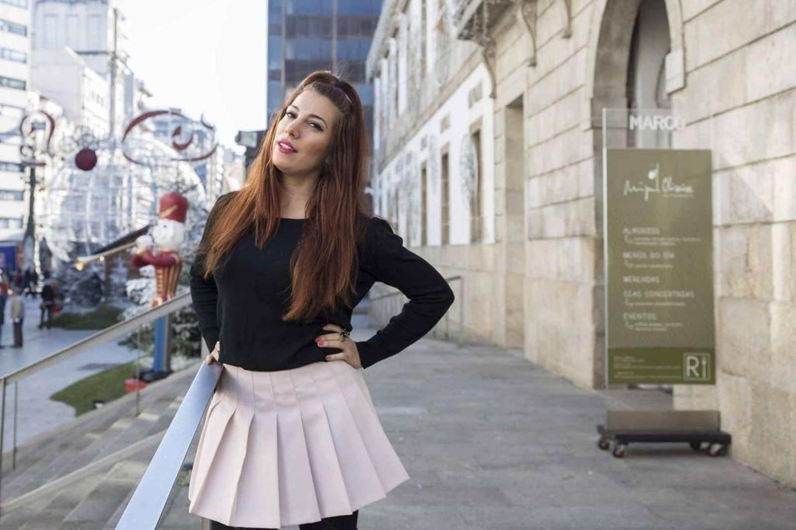 Patricia Moon, ayer, en Vigo, para iniciar la promoción del disco.