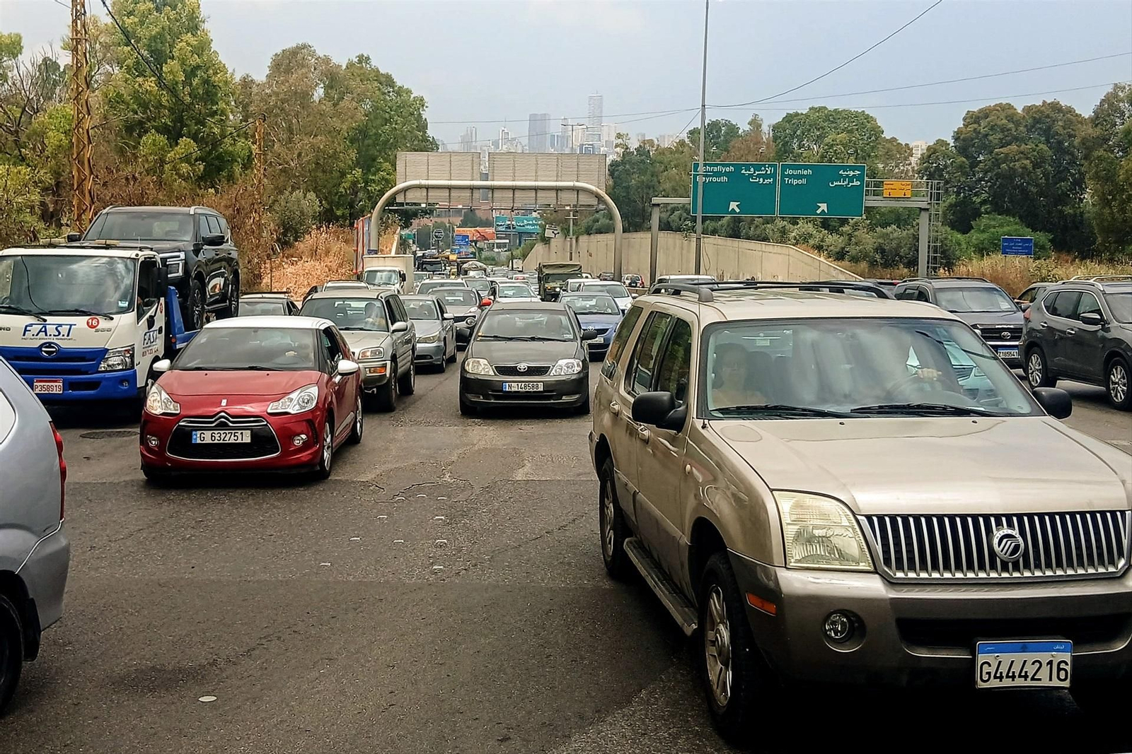 Tráfico de salida de Beirut por temor a nuevos ataques