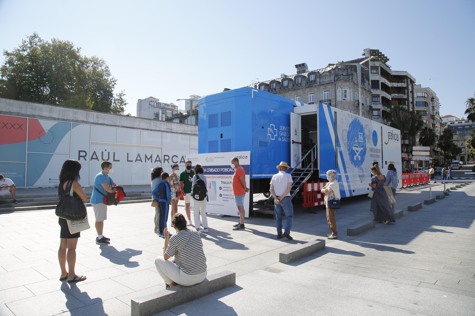Sanidade ampliará los cribados con antígenos en el Náutico al horario de tarde durante la próxima semana. // J. V. Landín