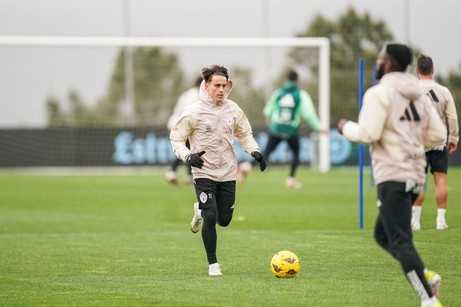 Franco Cervi, en un entrenamiento de esta semana en la ciudad deportiva del Celta en Mos.