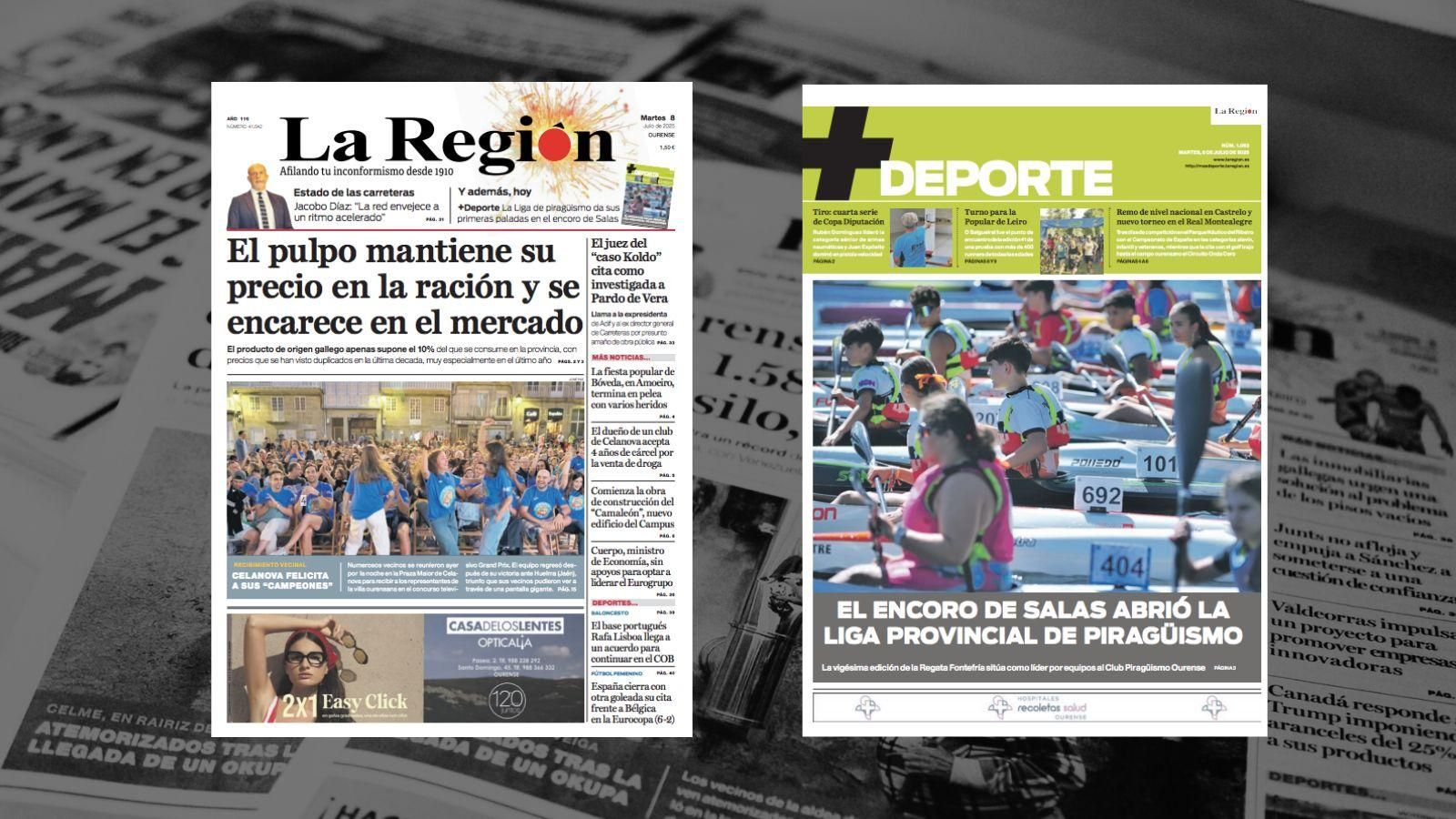 Las portadas de La Regón de este martes.
