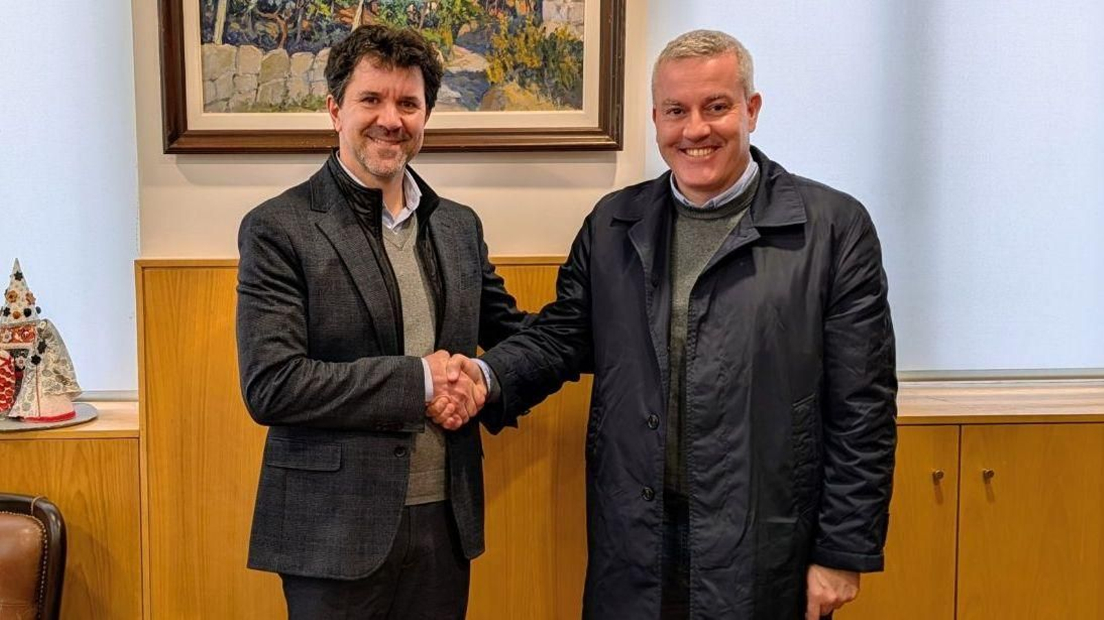 Luis Piña, alcalde de A Cañiza (Iz), y el Presidente de la Cámara Municipal de Melgaço, José Albano Domingues.