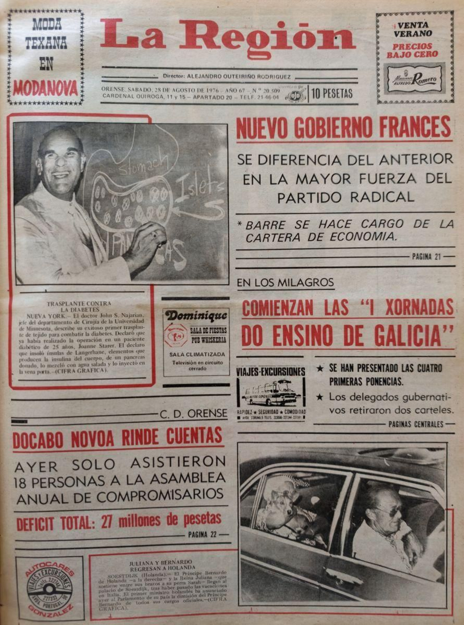 Primera página de 1976.