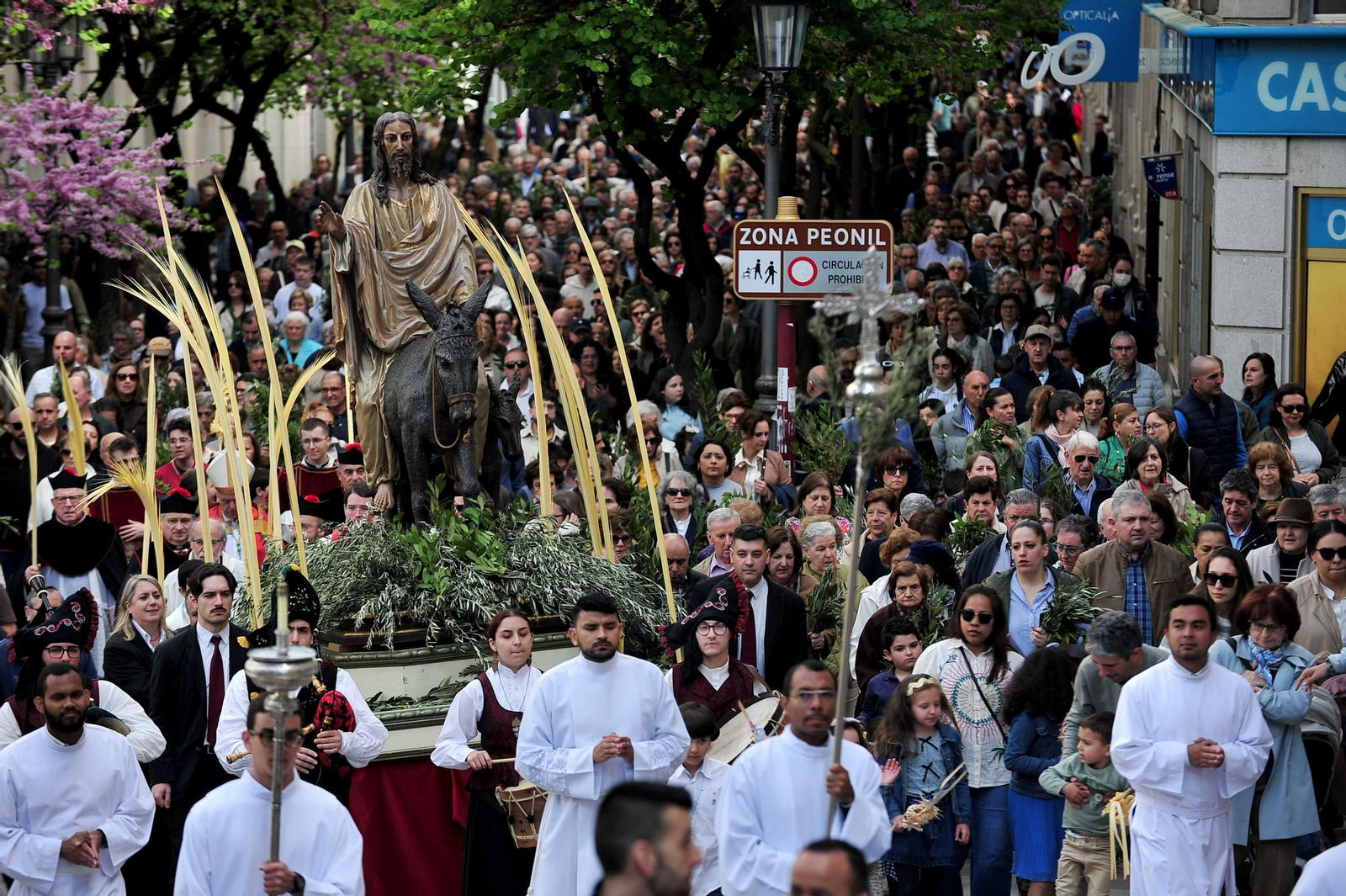 Ourensanos celebrando el Domingo de Ramos