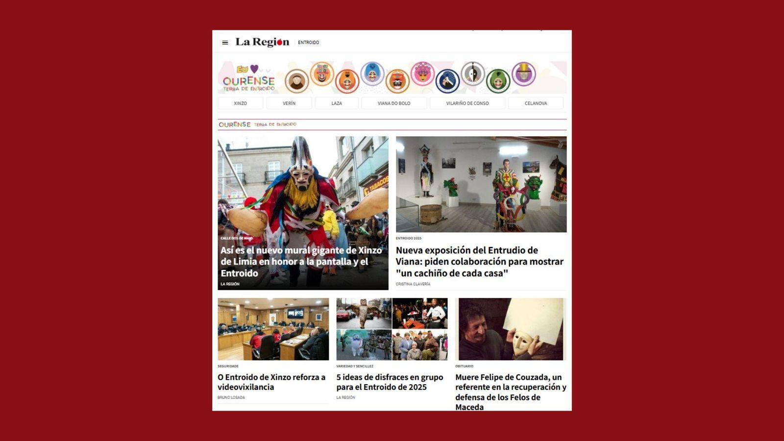Asi se informa del Entroido en la web de La Región