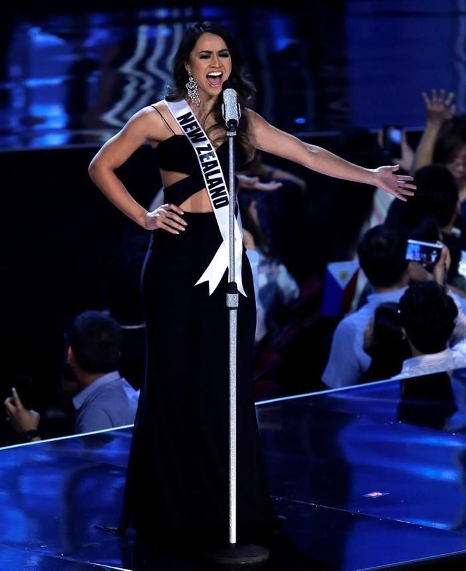 La candidata neozelandesa a Miss Universo Tania Dawson