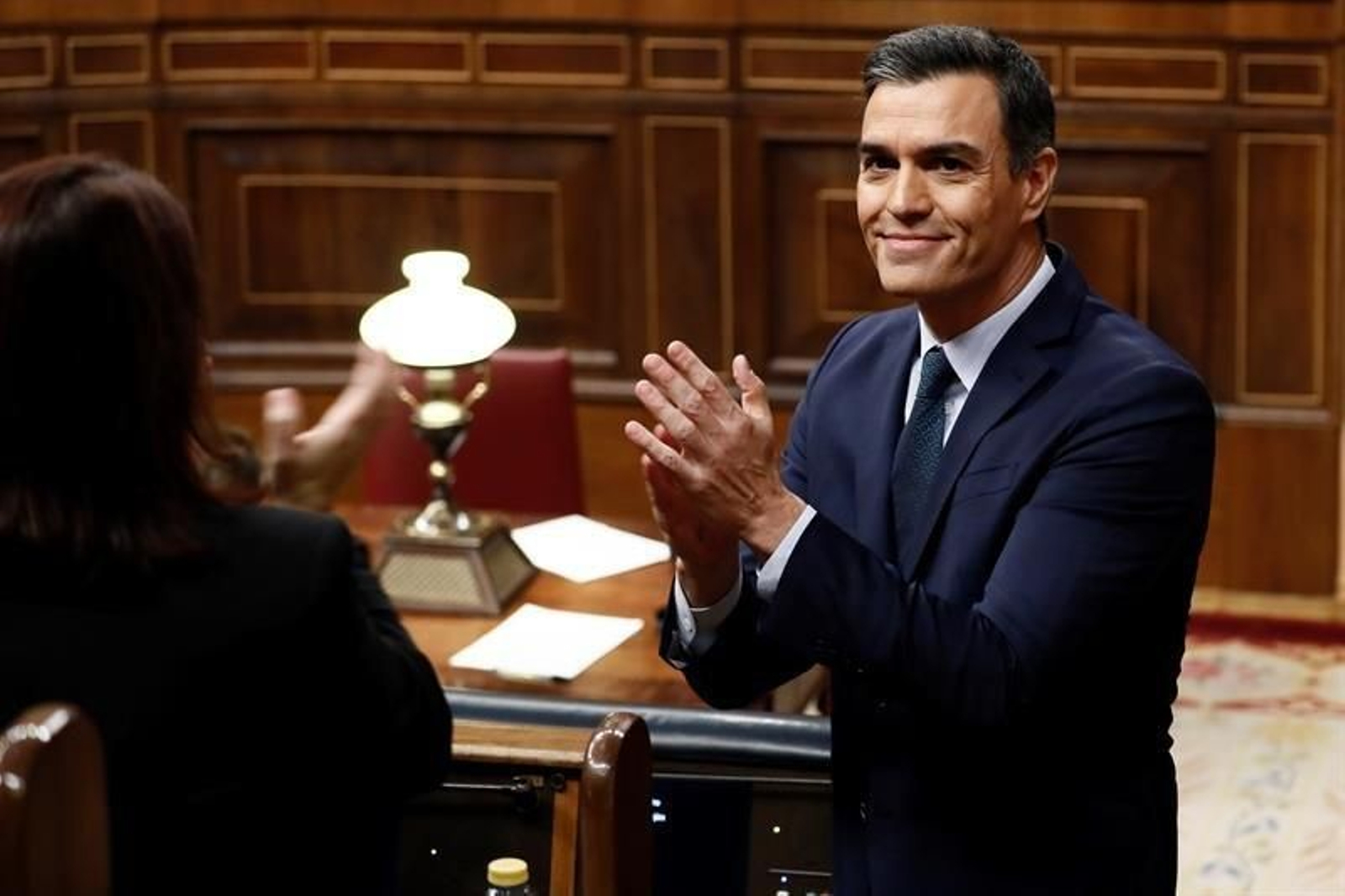 Pedro Sánchez, este domingo en el Congreso (EFE).