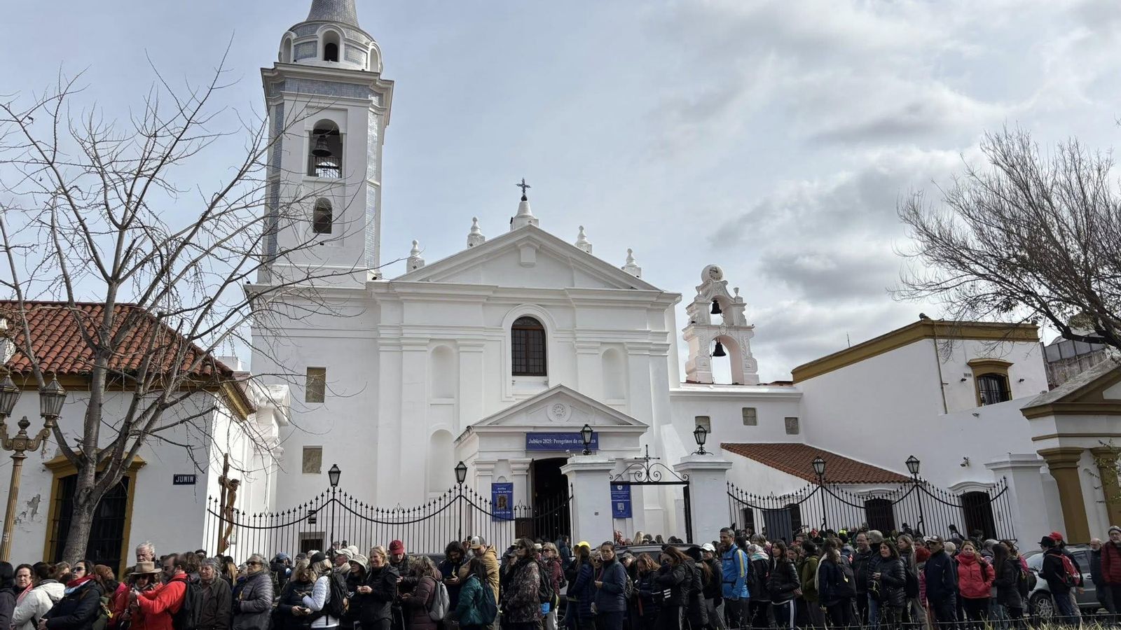 Los peregrinos durante su recorrido