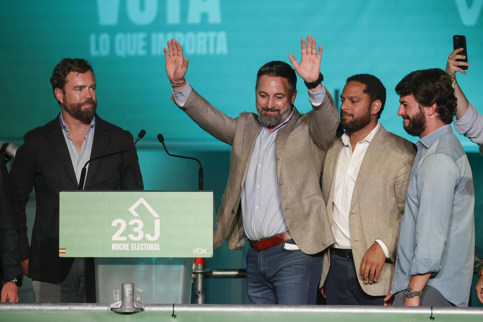 Santiago Abascal valora los resultados de Vox en las elecciones generales.