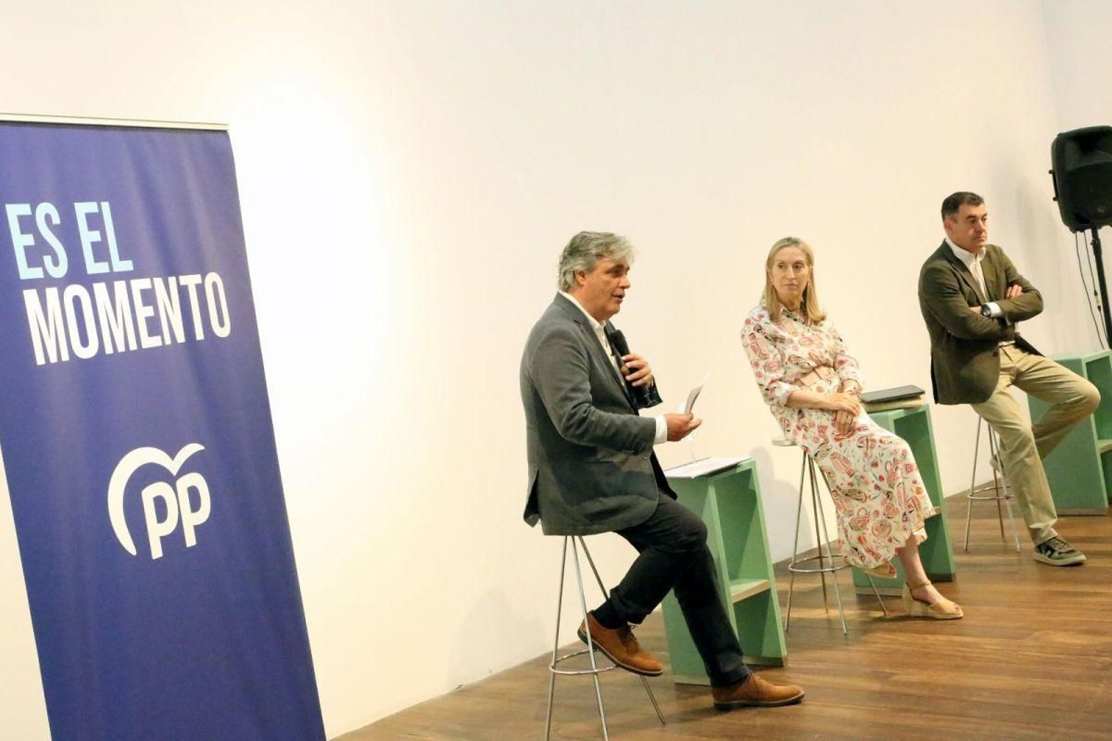 Pedro Puy, Ana Pastor y Román Rodríguez centraron ayer en la cultura su acto en el museo Marco.