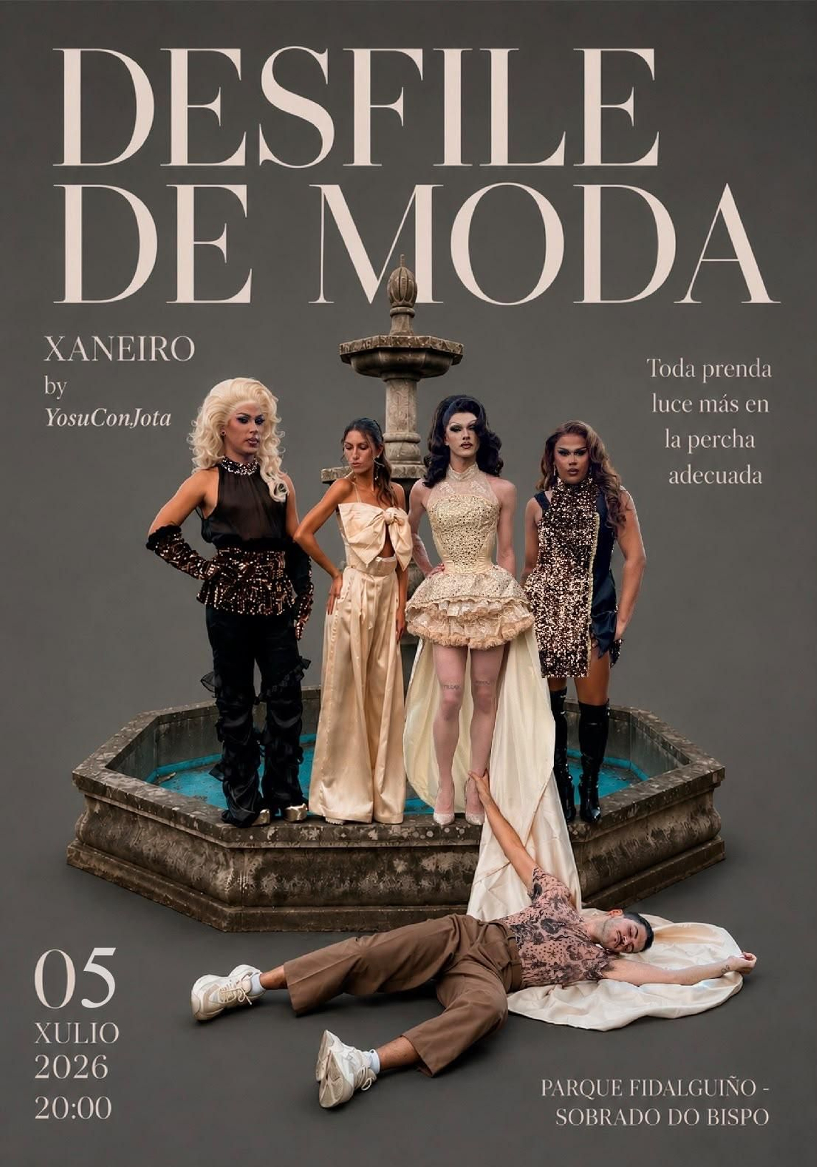 Cartel publicitario del desfile de moda de este domingo, 5 de julio en Sobrado do Bispo.