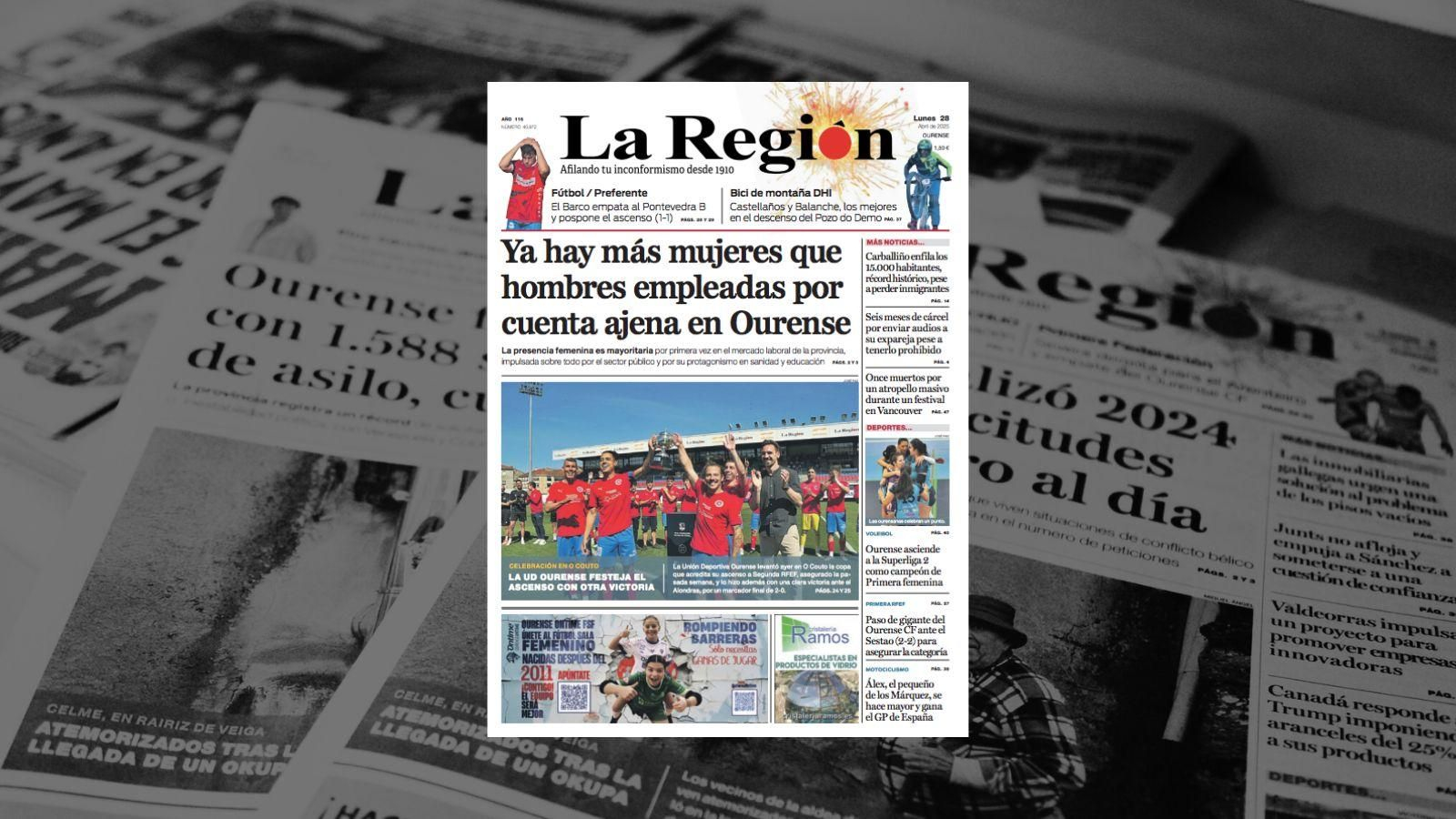 La portada de este lunes.