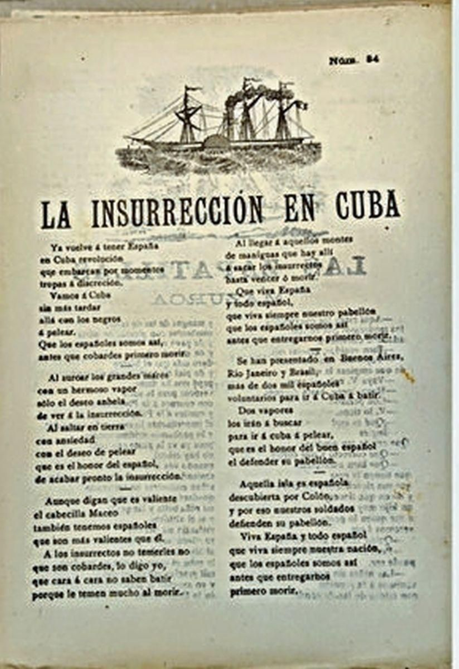 La independencia de Cuba contada en verso.