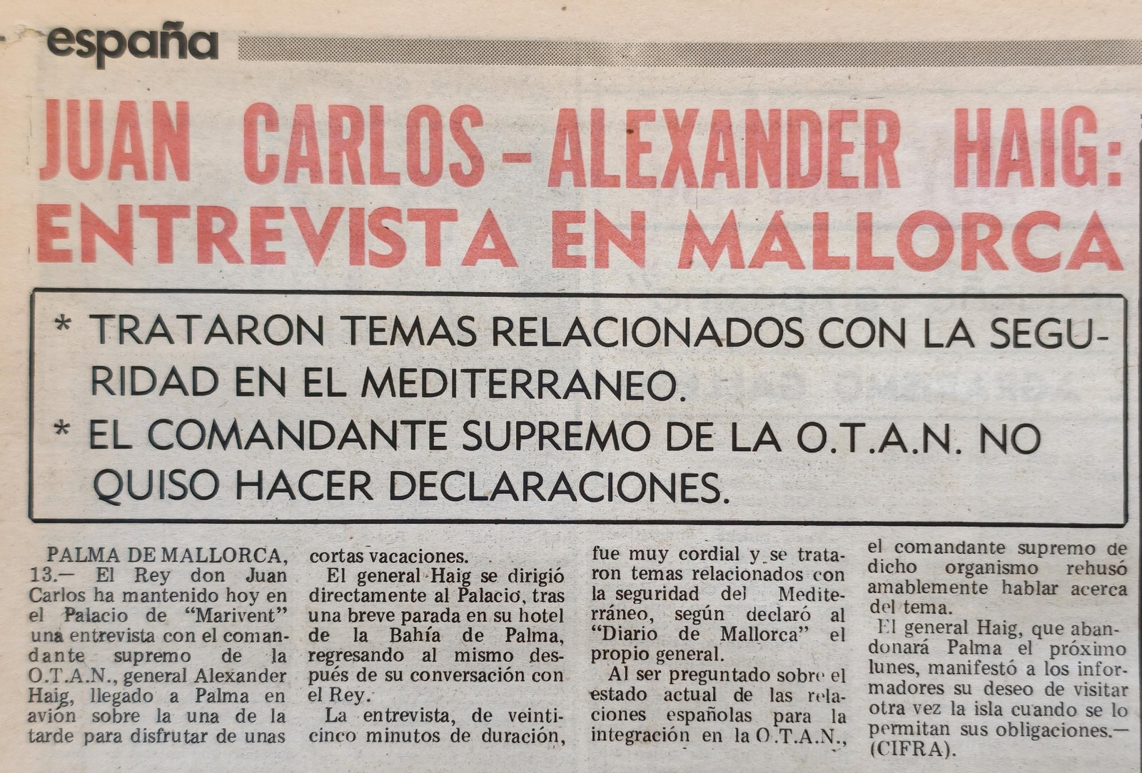 Titulares de La Región del 15 de agosto de 1976