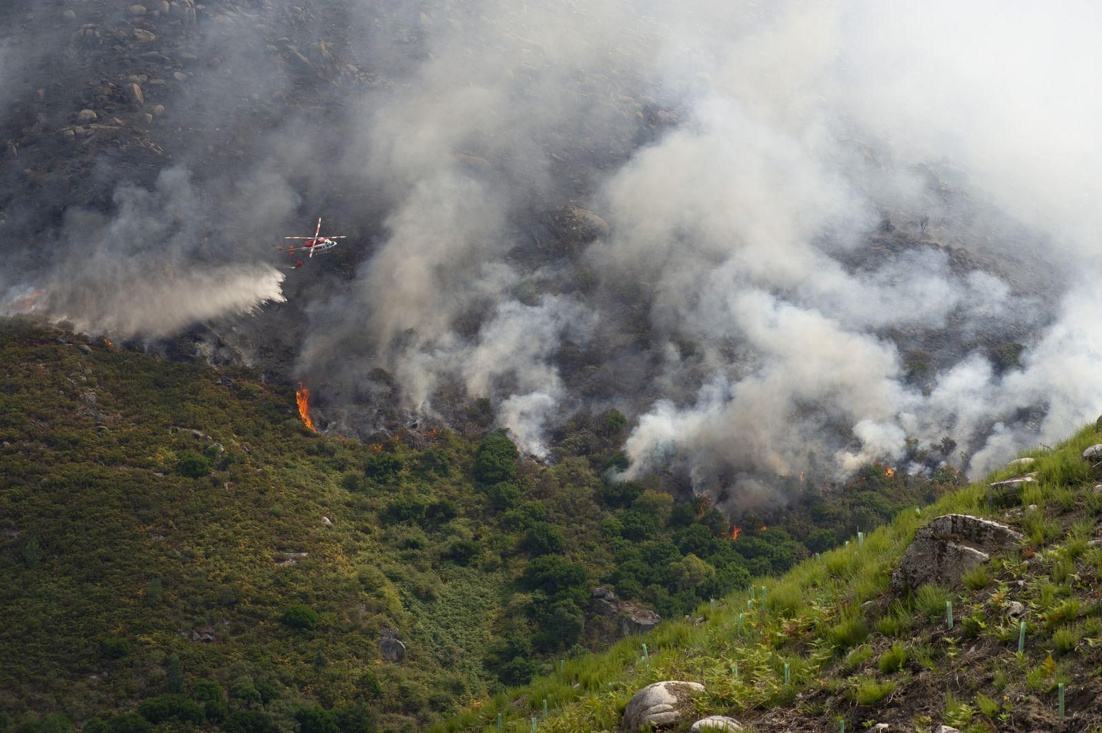 Las llamas arrasan el parque natural del Xurés // FOTO: MARTIÑO PINAL