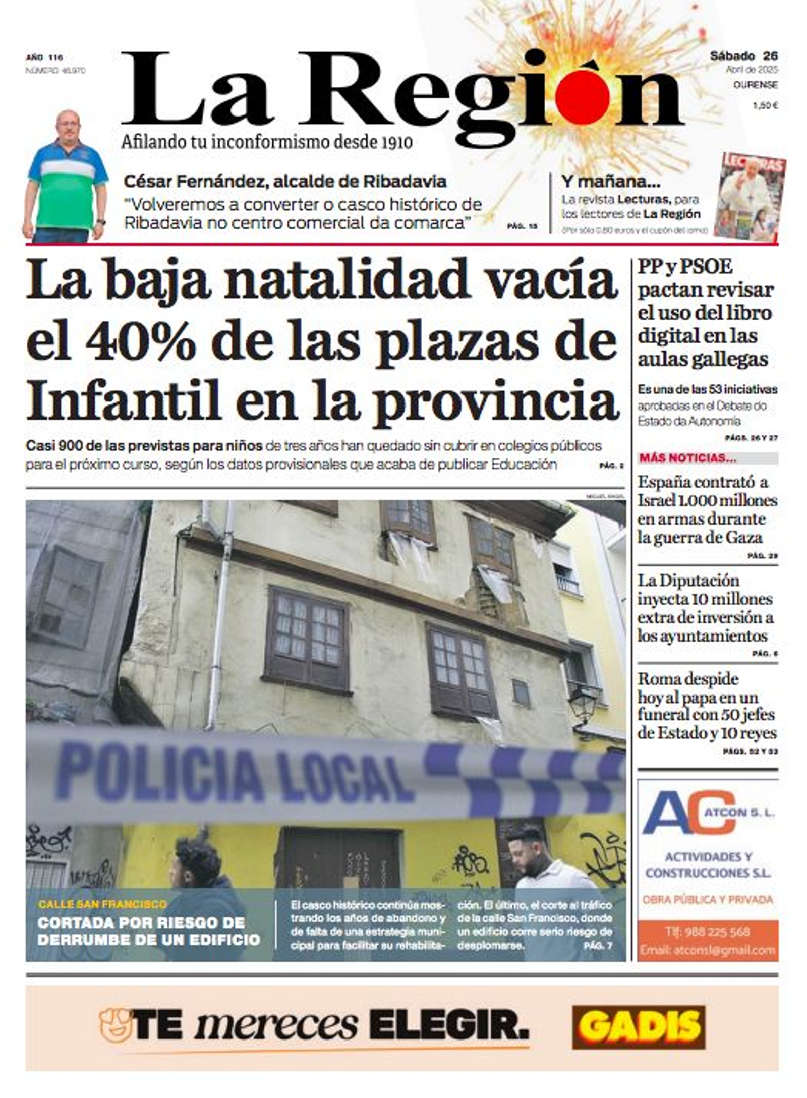 LA PORTADA DE ESTE SÁBADO.