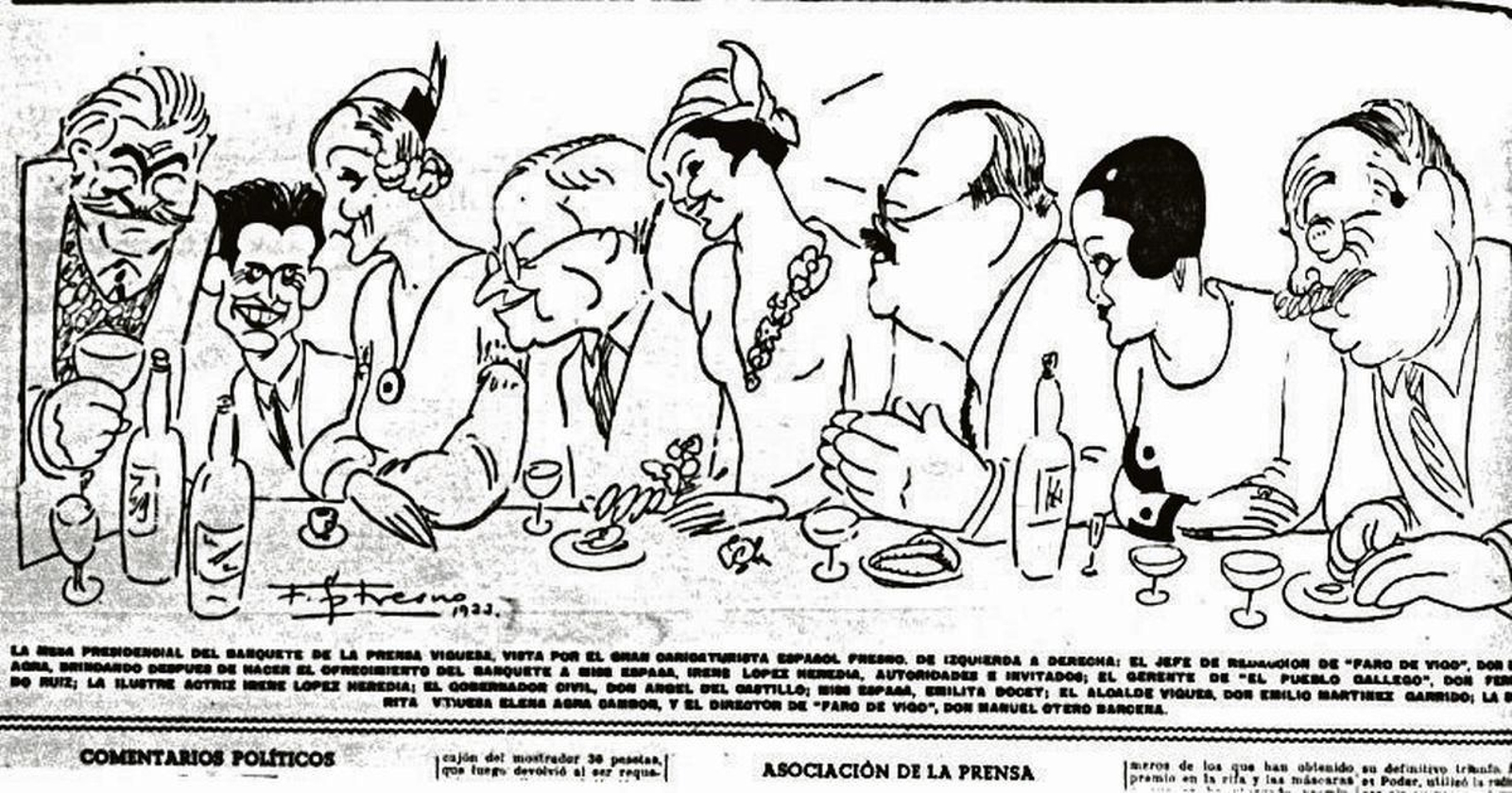 Primera viguesa Miss España en la prensa de la época.