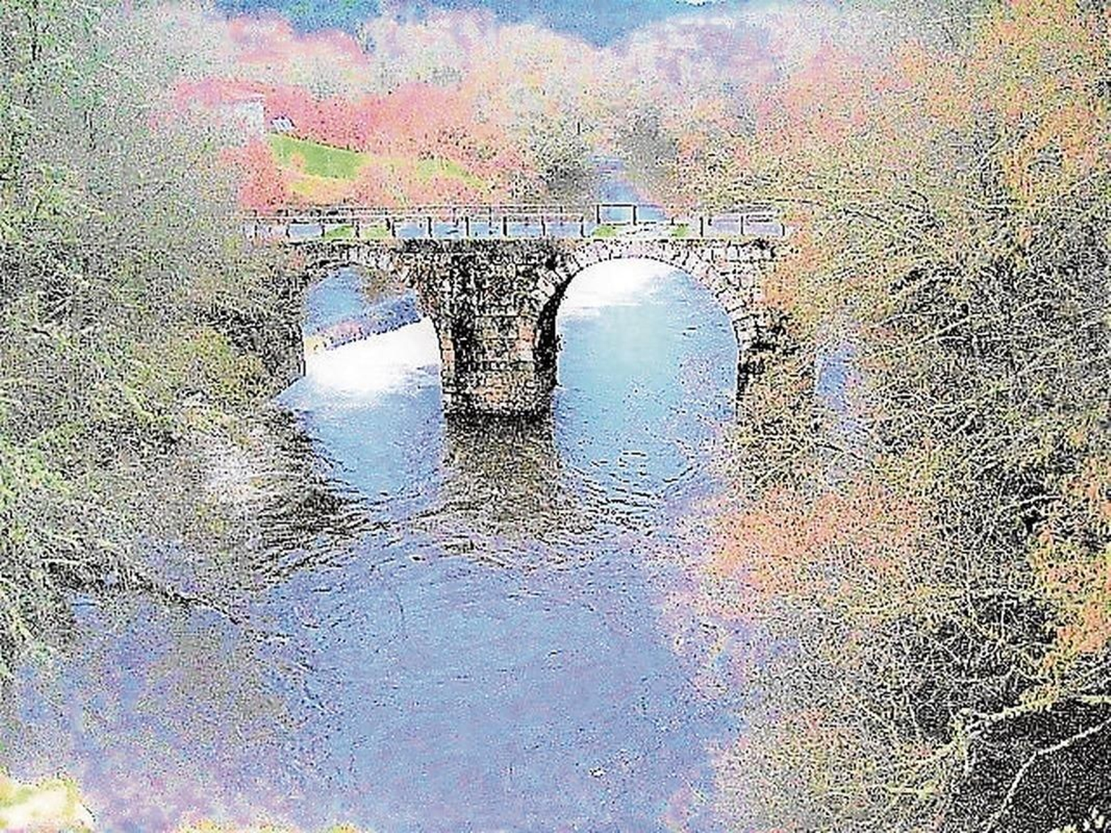 Ponte Freixo, romano, siglo II, restaurado bajo los ingenieros Alvarado y Durán, el más insigne de todo el curso del rio Arnoia desde su nacimiento en sierra San Mamede hasta su desembocadura en el Miño.