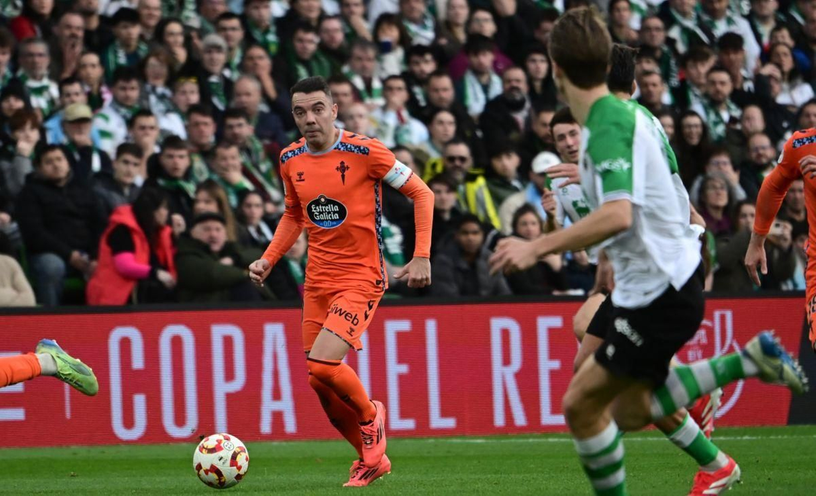 Iago Aspas se lesionó en el partido de Copa del Rey contra el Racing.