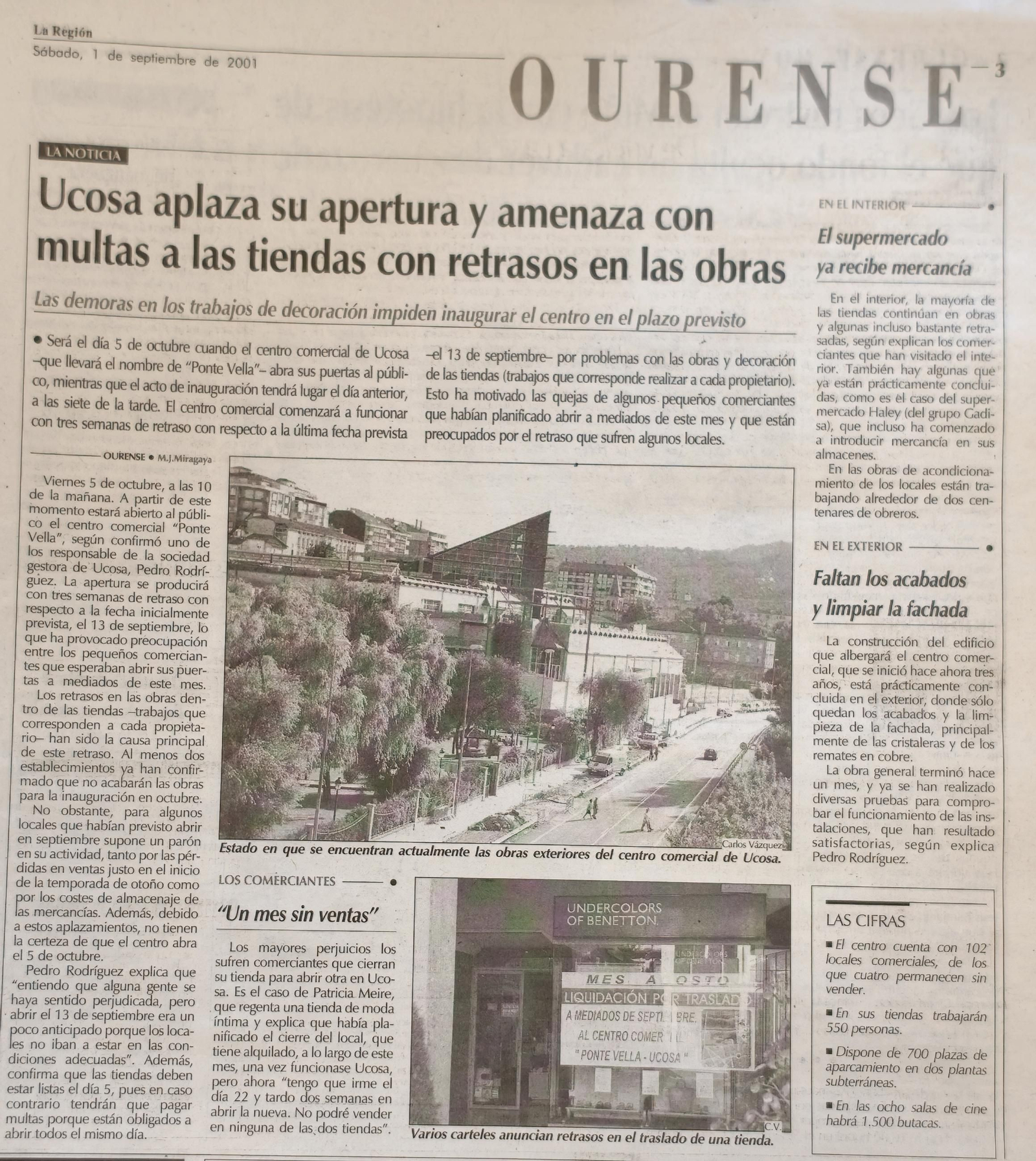 Titulares de La Región del 1 de septiembre del 2001