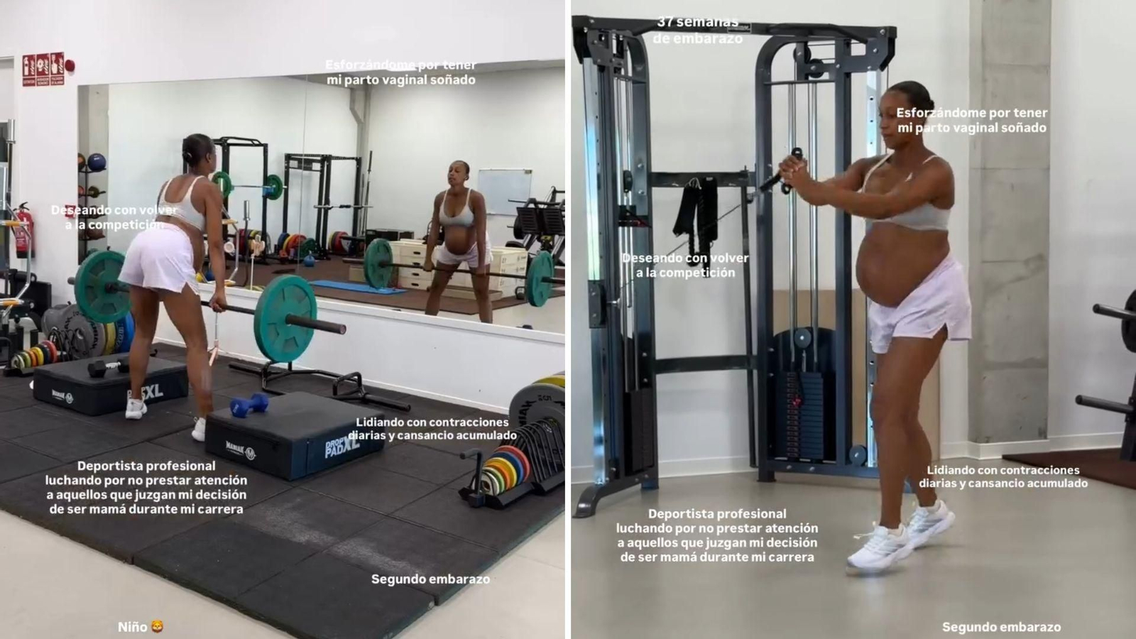 Ana Pelteiro compartió imágenes de sus entrenamientos a las 37 semanas de embarazo.