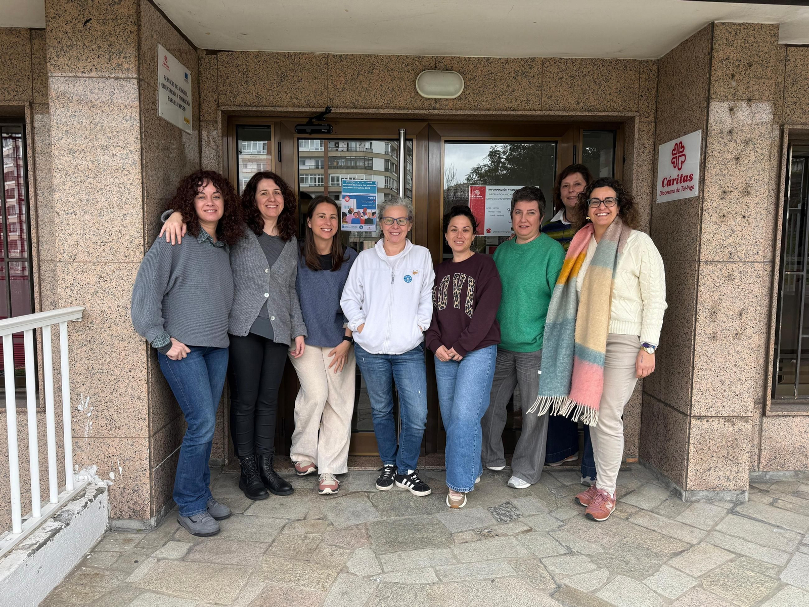 Representantes de Cáritas y de Médicos del Mundo, tras la reunión de trabajo.