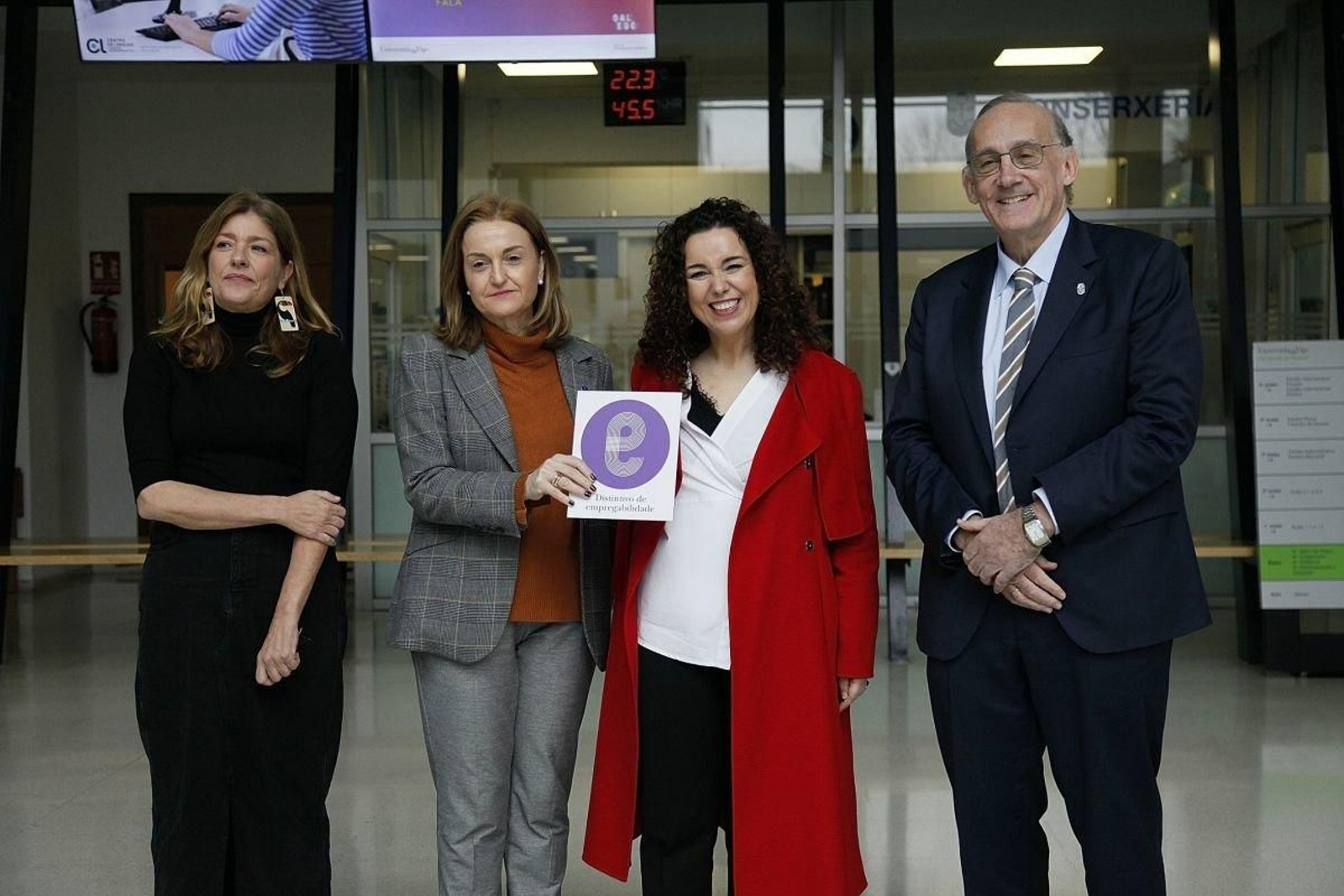 Natalia Caparrini, Elena Rivo, Susana Álvarez e Manuel Reigosa, onte.
