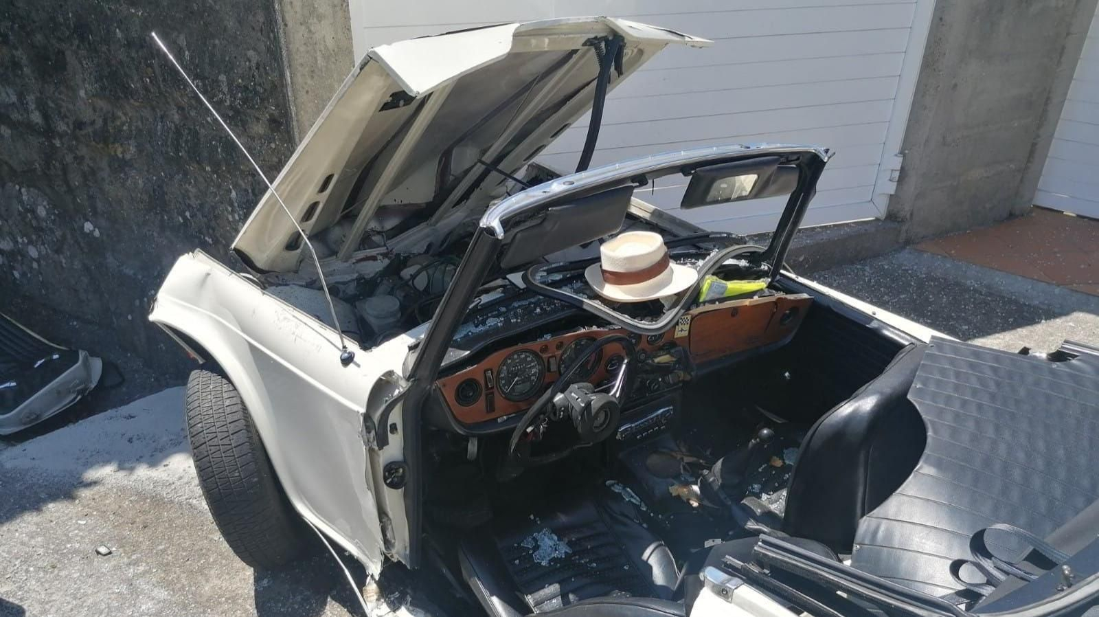 Estado en el que quedó tras el accidente el coche que conducía Alfonso  Paz-Andrade